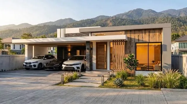 พูลวิลล่า Modern Luxury บรรยากาศสงบ น้ำไม่ท่วม หางดง