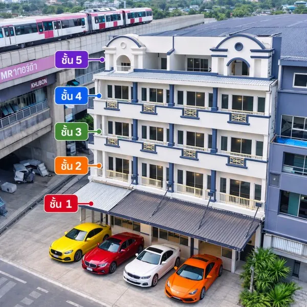 น้ำไม่ท่วม MRT รามอินทรา กม.9 789 ม. อาคารพาณิชย์ 3 คูหา 5 ชั้นพร้อมดาดฟ้า 10นอน 10น้ำ ใกล้ MRT คู้บอน 789 ม. แฟชั่นไอส์แลนด์